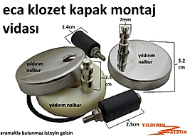 ECA KLOZET KAPAK BAĞLANTI VİDASI PASLANMAZ METAL AMATİSÖRLÜ KLOZET PİMLİ KAPAK VİDASI