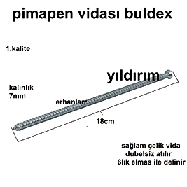 PİMAPEN VİDASI BULDEX VİDA 18CM MONTAJ VİDA EN UZUN BOYLU SAPLAMA