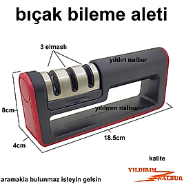 BIÇAK BİLEME ALETİ 3 ELMASLI BIÇAK BİLEME TIRPAN SATIR BİLEME ÇOK AMAÇLI