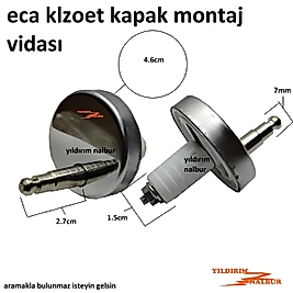 ECA KLOZET KAPAK BAĞLANTI VİDASI PASLANMAZ METAL AMATİSÖRLÜ KLOZET PİMLİ KAPAK VİDASI