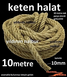 KETEN HALAT 10MM KALINLIK 10 METREORTA KALINLIK KENDİR SÜS İPİ HOBİ HALAT A-KALİTE