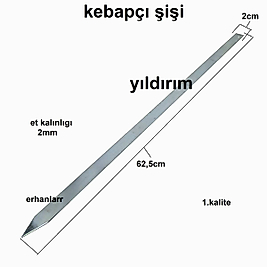 ADANA KEBAP ŞİŞ GALVENİZ URFA DÜRÜM ŞİŞ KEBAPÇI ŞİŞİ YASSI