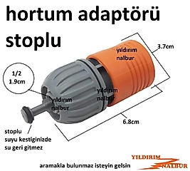 STOPLU CONTALI 1/2 BAHÇE SULAMA HORTUM ADAPTÖRÜ HORTUM EKLEME ÇITÇIT GEÇMELİ ADAPTÖR A-KALİTE