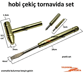 4 PARÇA HOBİ ÇEKİÇ 90 GR TORNAVİDA SET GÜMÜŞÇÜ KUYUMCU ÇEKİCİ