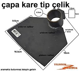 BAHÇE ÇAPASI ÇELİK KARE TOPRAK ÇAPALAMA KAZMASI BELLEME