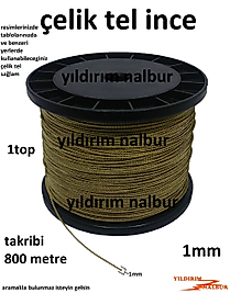 ÇERÇEVE ASKISI ÇELİK TEL 800 METRE KOPMAZ TEL 1MM ÇELİK BURGULU TOP