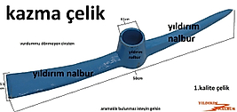 TOPRAK KAZMASI HAKİKİ ÇELİK 2KG BÜYÜK İRİ BAHÇE KAZMA YAPARLAR