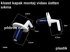 KLOZET KAPAK MONTAJ VİDASI PLASTİK ÜSTTEN SIKMA BEYAZ