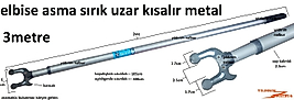 ELBİSE ASKI ASMA APARATI 3 METRE YÜKSEK ASMA APARATI DAL ÇEKME PAZARCI KANCASI MAĞAZA PAZAR ASKISI