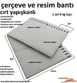 ÇERÇEVE BANTI RESİM ASMA TABLO BANTI CIRT YAPIŞKANLI 4 LÜ SET 6KG TAŞIR