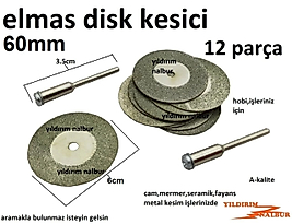 ELMAS DİSK KESİCİ 60MM DUBLE KOCAMAN EBAT SERAMİK FAYANS TAŞ KESİCİ HOBİ TAŞLAMA KESKİ TRAŞLAMA