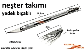 NEŞTER METAL TAKIMI PASLANMAZ 5 BIÇAK 1.KALİTE FALÇATA JİLET