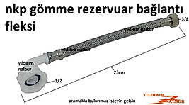 NKP GÖMME REZERVUAR BAĞLANTI FLEKSİ PLASTİK KAFA 1/2 SPRAL BAĞLANTI HORTUMU