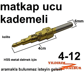KADEMELİ MATKAP UCU 4MM X 12MM KONİK MATKAP UCU HOBİ MATKAP SETİ