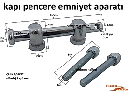 KAPI EMNİYET KİLİDİ ÇELİK KROM PİMAPEN KAPI EMNİYET PARATI ÇELİK