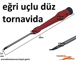 TORNAVİDA DÜZ 3.5MM EĞRİ UÇLU MODEL ELEKTRONİKÇİ TORNAVİDA İNCE UÇLU ÇELİK YAMUK