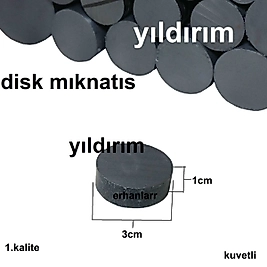 MIKNATIS SİYAH YUVARLAK YASSI DİSK MIKLATIS 30X10 KALİTELİ KUVETLİ