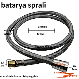 BERBER DUŞ SPRALİ 120CM VİDA UÇLU EVYE BATARYASI SPRALİ BORUSU