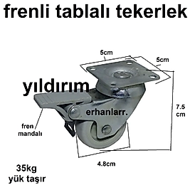 FRENLİ SEHPA TEKERLEĞİ MASA TEKERLEĞİ KÜÇÜK BOY TEZGAH ARABA TEKERLEK