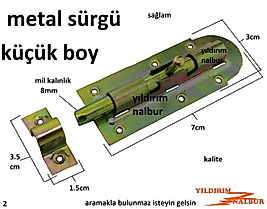 METAL SÜRGÜ KÜÇÜK BOY KARŞILIKLI EMNİYET SÜRGÜSÜ