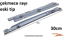 ÇEKMECE RAYI ESKİ TİP BEYAZ 30 CM MAKARALI