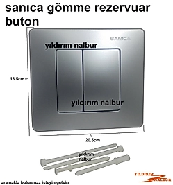SANİCA GÖMME REZERVUAR BUTON DÜĞMESİ DİKDÖRTGEN DÜZ MODEL ÇİFTLİ BUTON