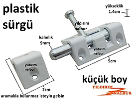 PLASTİK SÜRGÜ KÜÇÜK BOY 5CM PİMAPEN PENCERE KAPI SÜRGÜSÜ