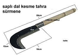 SÜRMENE DAL KESME BIÇAĞI ORAK TIRPAN AHŞAP SAPLI BUDAMA
