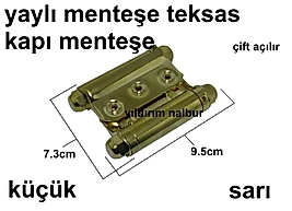 YAYLI MENTEŞE KÜÇÜK TEKSAS KAPI ÇİFT AÇILIR MENTEŞE ALTIN SARI