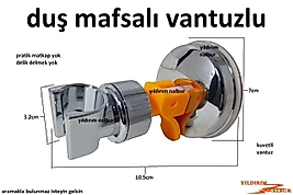 VANTUZLU DUŞ MAFSALI FİSKİYE OTURAĞI MANDALLI SIKIŞTIRMA BANYO EL DUŞU SEHPASI