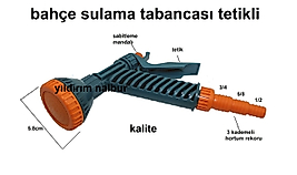 BAHÇE SULAMA TABANCASI HORTUM FİSKİYESİ ÇİÇEK SULAMA TETİKLİ