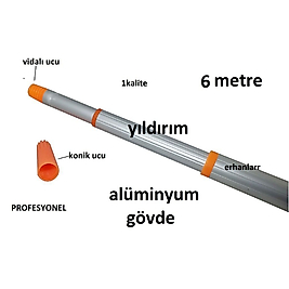 ALÜMİNYUM SIRIK SAP METAL SAP 6 METRE SAGLAM SAP