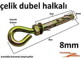 HALKALI ÇELİK DUBEL METRİK 8 SAGLAM İYİSİ ÇAKMA DUBE KANCALI DUBEL