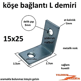MASA GÖNYESİ 15x25 L KÖŞEBENT MOBİLYA BAĞLANTI KÜÇÜK BOY