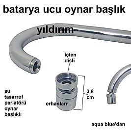 BATARYA UCU FİLTRE OYNAR KAFA SU TASARRUFLU İÇ DİŞLİ PERLATÖR