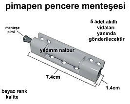 PİMAPEN MENTEŞE PENCERE İÇİN 7.4 CM BEYAZ KALİTE KISA BOY