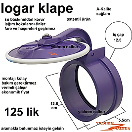 LOGAR KLAPA 125 LİK ÇEKVALF PLASTİK PİMAŞ RÖGAR PİS SU KLAPESİ PRATİK