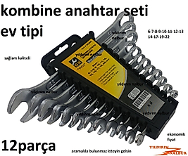 KOMBİNE ANAHTAR SETİ 12 PARÇA 6-22 EV TİPİ ANAHTAR TAKIMI AÇIK AĞIZ