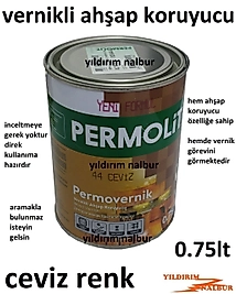 VERNİKLİ AHŞAP KORUYUCU CEVİZ RENK VERNİK 0.75LT VERNİKLİ