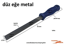 METAL EĞE MİL EĞE KÜÇÜK 25CM BOY KALİTELİ TÖRPÜ BİLEME YONTMA EĞE PLASTİK SAPLI DEMİR EĞESİ