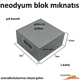 NEODYUM BLOK KÜP MIKNATIS 50x50x25 KARE MIKLATIS BLOK TİP KÜP KALIN GENİŞ