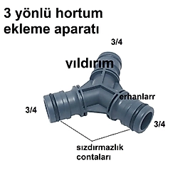 BAHÇE SULAMA HORTUM BAĞLANTI 3 ÇEYREK APARAT