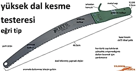 YÜKSEK DAL KESME AĞAÇ BUDAMA TESTERESİ ARKADAN KANCALI BÜYÜK BOY DUBLE