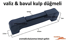 VALİZ DÜĞMELİ ÇEKME KOLU ORTA BOY BAVUL KULP 19.5CM BÜYÜK BUTON DÜĞME