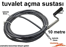 10 METRE TUVALET LAVABO KANAL SUSTASI KALİTE KANAL SUSTASI UZUN KALIN ETLİ TUVALET