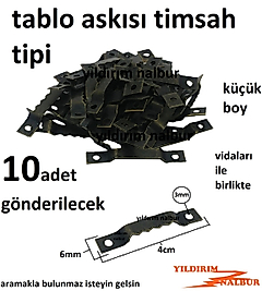TABLO ASKISI ANTİK RENK UZUN TİP TİMSAH MODELİ KÜÇÜK BOY ÇERÇEVE ASKISI