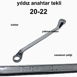 YILDIZ ANAHTAR 20-22 TEKLİ ANAHTAR KALİTE ORTA BOY SAĞLAM VANADIUM
