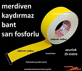 MERDİVEN KAYDIRMAZ FOSFORLU SARI 50X15 MT PARLAK SAĞLAM