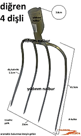 DİĞREN 4 LÜ 1.KALİTE OT BİÇME TAŞIMA BEL YABA