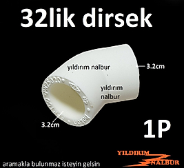 5 ADET 32 LİK PPRC PLASTİK AÇIK DİRSEK 1 PARMAK AÇIK DÖNÜŞ DİRSEĞİ